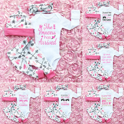4PCS Newborn Infant Baby Girl Outfits Clothes Set Romper BodysuitPants Leggings
4PCS Newborn Infant Baby Girl Outfits Clothes Set Romper BodysuitPants Leggings