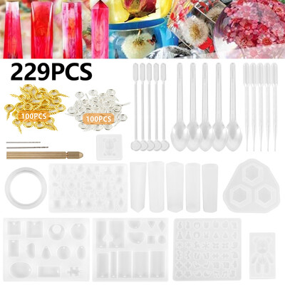 Willstar 229Pcs Handmade Crystal Glue Mould Mold Set Resin Jewelry Silicone Mold Kit
Willstar 229Pcs Handmade Crystal Glue Mould Mold Set Resin Jewelry Silicone Mold Kit