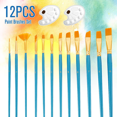 14 pcs Painting Brush Kit Round Pointed Tip Nylon Hair Brush Kids Artist Painting Water Color Paintbrushes2 palettes
14 pcs Painting Brush Kit Round Pointed Tip Nylon Hair Brush Kids Artist Painting Water Color Paintbrushes2 palettes