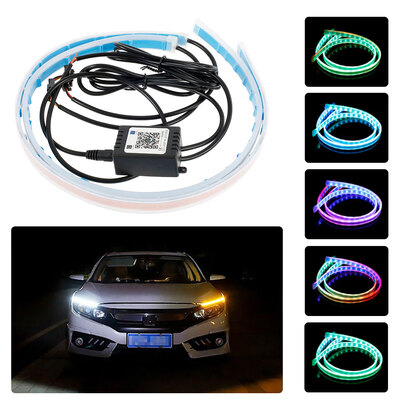 Willstar 2X 60CM APP RGB Slim Sequential Flexible LED DRL Turn Signal Strip For Headlight
Willstar 2X 60CM APP RGB Slim Sequential Flexible LED DRL Turn Signal Strip For Headlight