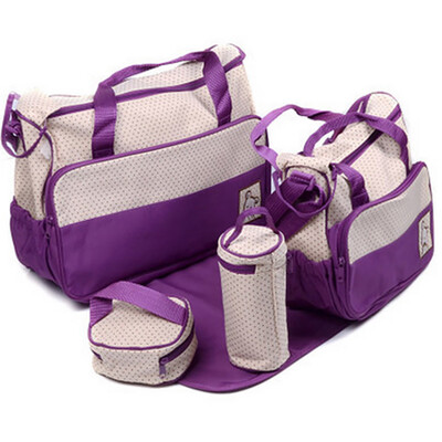 Diaper Tote Bag 5 pcs Nappy Bag Set Water-proof Large Capacity Travel Handbag Shoulder Bag Include Changing Pad Fashion Dotted Uni
Diaper Tote Bag 5 pcs Nappy Bag Set Water-proof Large Capacity Travel Handbag Shoulder Bag Include Changing Pad Fashion Dotted Uni