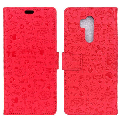 MOONCASE Alcatel 7 Little Witch Leather Case - Red