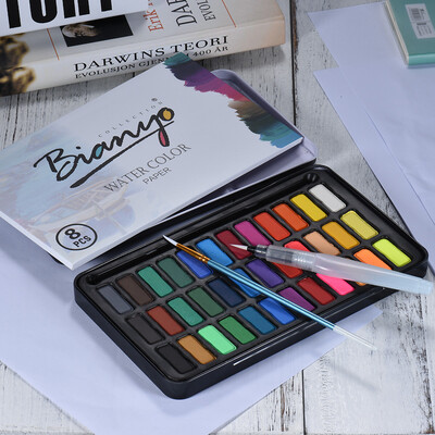 36 Colors Solid Watercolor Paint Pigment with Water Brush Watercolor Paper Metal Box for Students Artists Painting Drawing Supplie
36 Colors Solid Watercolor Paint Pigment with Water Brush Watercolor Paper Metal Box for Students Artists Painting Drawing Supplie