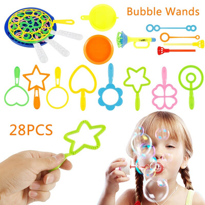 28PCSset Colorful Bubble Wand Bubble Toy Set for Kids Summer Outdoor Fun 27 Bubble Bars&4 Large Liquid Trays
28PCSset Colorful Bubble Wand Bubble Toy Set for Kids Summer Outdoor Fun 27 Bubble Bars&4 Large Liquid Trays