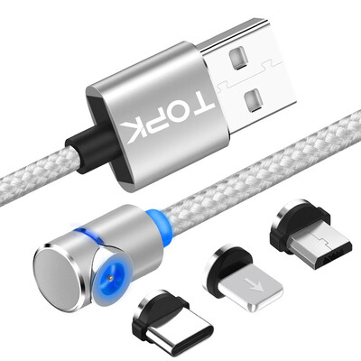 TOPK RLine- 90 Degree Type Magnetic Cable Nylon Braided LED Magnet Cable & Micro USB Cable & USB Type-C USB C Cable
TOPK RLine- 90 Degree Type Magnetic Cable Nylon Braided LED Magnet Cable & Micro USB Cable & USB Type-C USB C Cable