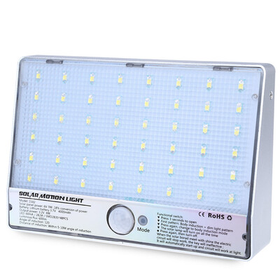 48 LEDs Solar Powered Motion Sensor Light LED Wall Street Lamp