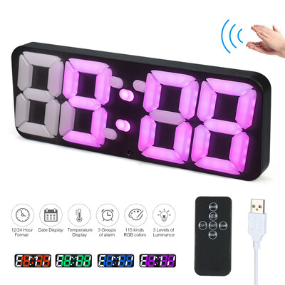 3D Wireless Remote Digital RGB LED Thermometer Alarm Clock USB Powered Sound Control 115-Color Changing 3-Level Brightness Wall De
3D Wireless Remote Digital RGB LED Thermometer Alarm Clock USB Powered Sound Control 115-Color Changing 3-Level Brightness Wall De