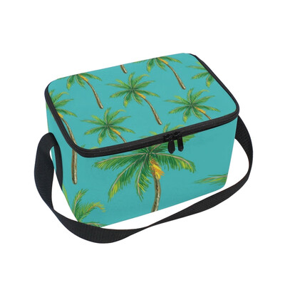 ALAZA Insulated Lunch Box Coconut Tree Lunch Bag for Men Women Portable Tote Bag Cooler Bag