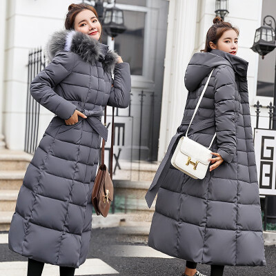 Womens cotton coat womens winter Korean version of the long section over the knee color fur collar large size down cotton suit Slim cotton jacket
Womens cotton coat womens winter Korean version of the long section over the knee color fur collar large size down cotton suit Slim cotton jacket