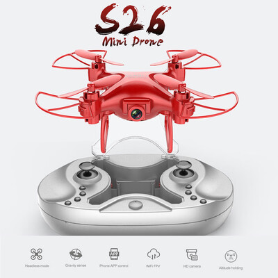 S26 24G 720P Camera WIFI FPV Mini Drone Altitude Hold Voice Control RC Quadcopter for Kids Beginners
S26 24G 720P Camera WIFI FPV Mini Drone Altitude Hold Voice Control RC Quadcopter for Kids Beginners