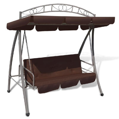 Outdoor Swing Chair with Canopy Coffee