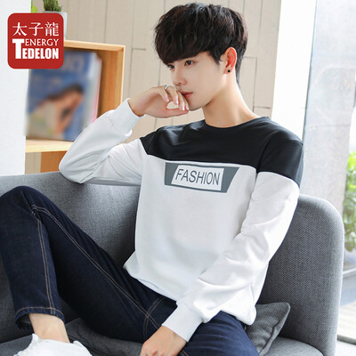 Prince Dragon TEDELON long-sleeved T-shirt men 2019 spring new round neck solid color stitching casual Slim fashion trend sweater t-shirt clothes mens Y76 white
Prince Dragon TEDELON long-sleeved T-shirt men 2019 spring new round neck solid color stitching casual Slim fashion trend sweater t-shirt clothes mens Y76 white
