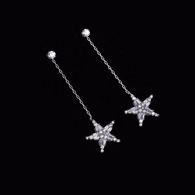 NeillieN pure copper micro-inlaid zircon pentagram pendant long earrings 925 sterling silver earrings
NeillieN pure copper micro-inlaid zircon pentagram pendant long earrings 925 sterling silver earrings