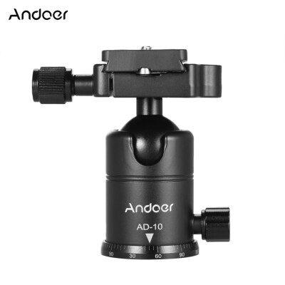 Andoer AD-10 Aluminum Alloy Ball Head Camera Tripod Head with Quick Release Plate 14" Screw 38" Screw Hole Max Load Capacity 3k
Andoer AD-10 Aluminum Alloy Ball Head Camera Tripod Head with Quick Release Plate 14" Screw 38" Screw Hole Max Load Capacity 3k