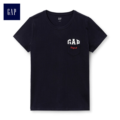 GAP flagship store womens summer short-sleeved T-shirt bottoming shirt 2018 new ladies round neck inside logo shirt 452746 navy blue 17096A 
GAP flagship store womens summer short-sleeved T-shirt bottoming shirt 2018 new ladies round neck inside logo shirt 452746 navy blue 17096A