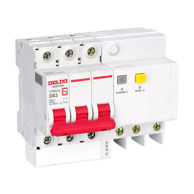 DELIXI 3PN RCBO Household Miniature Circuit Breaker Air Leakage Protection Residual Current Operated Circuit-Breaker 1A-63A 
DELIXI 3PN RCBO Household Miniature Circuit Breaker Air Leakage Protection Residual Current Operated Circuit-Breaker 1A-63A