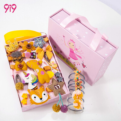9i9 long love long new childrens hair accessories 24 sets of girls hairpin cute cute princess head rope rubber band hair ring set gift box 1900005 yellow fox D
9i9 long love long new childrens hair accessories 24 sets of girls hairpin cute cute princess head rope rubber band hair ring set gift box 1900005 yellow fox D