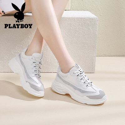 Playboy PLAYBOY fashion wild casual womens shoes thick-soled lace splicing heightening shoes simple casual sports shoes female 0950 white 36
Playboy PLAYBOY fashion wild casual womens shoes thick-soled lace splicing heightening shoes simple casual sports shoes female 0950 white 36