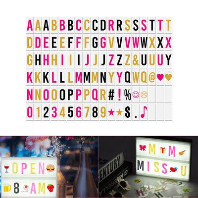 108pcs Colorful Interchangeable Emotion Symbols Characters Cards Free Combination for DIY LED Cinema Light Box Message Board for B
108pcs Colorful Interchangeable Emotion Symbols Characters Cards Free Combination for DIY LED Cinema Light Box Message Board for B
