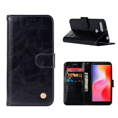 MOONCASE Millet red rice 6 high-end retro leather case - black
