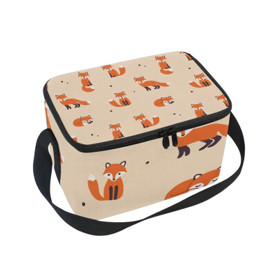 ALAZA Lunch Box Insulated Lunch Bag Large Cooler Fox Pattern Tote Bag