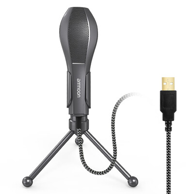 ammoon USB Wired Condenser Microphone Mic with Desktop Mini Tripod Stand for PC Laptop Playing Games Computer Studio Recording Onl
ammoon USB Wired Condenser Microphone Mic with Desktop Mini Tripod Stand for PC Laptop Playing Games Computer Studio Recording Onl