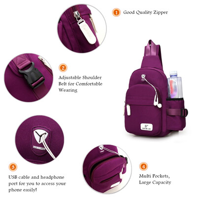 Waterproof Nylon Sling Bag Crossbody Backpack Large Capacity Chest Shoulder Pack with Bottle Holder for Daily Travel Outdoor Hikin
Waterproof Nylon Sling Bag Crossbody Backpack Large Capacity Chest Shoulder Pack with Bottle Holder for Daily Travel Outdoor Hikin