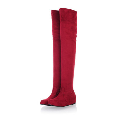 IDIFU Womens Comfy Elastic Faux Suede Plain Round Toe Heighten Inside Slip on Over the Knee Boots Long
IDIFU Womens Comfy Elastic Faux Suede Plain Round Toe Heighten Inside Slip on Over the Knee Boots Long