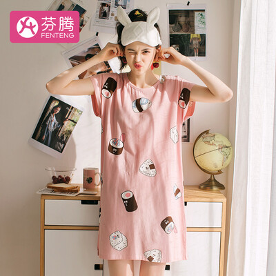 Fen Teng 2019 spring&summer new personality pattern round neck cotton girlfriends short-sleeved home service ladies pajamas nightdress X980A21482 pink XXL
Fen Teng 2019 spring&summer new personality pattern round neck cotton girlfriends short-sleeved home service ladies pajamas nightdress X980A21482 pink XXL