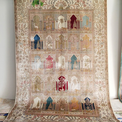FangCun 6x9 Twenty-five kinds of ancient Persian&Turkish architectural scenes are stitched together with hand-knotted silk c
FangCun 6x9 Twenty-five kinds of ancient Persian&Turkish architectural scenes are stitched together with hand-knotted silk c