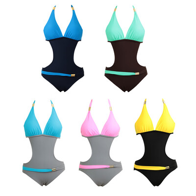 New Sexy Women One-piece Swimsuit Contrast Color Block Halter Backless Beach Swimwear Bathing Suit
New Sexy Women One-piece Swimsuit Contrast Color Block Halter Backless Beach Swimwear Bathing Suit