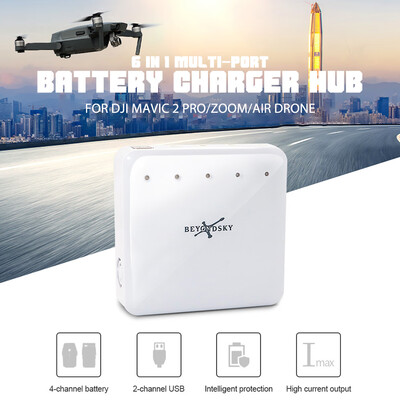 6 in 1 Multi-port Rapid Intelligent Battery Charger Hub for DJI Mavic 2 Pro Zoom Air Charge 4 Battery 2 USB Output
6 in 1 Multi-port Rapid Intelligent Battery Charger Hub for DJI Mavic 2 Pro Zoom Air Charge 4 Battery 2 USB Output