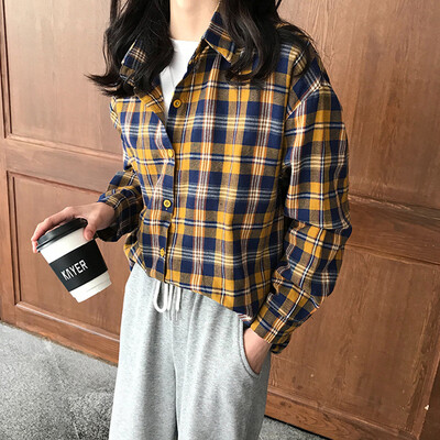 Long Yue womens 2019 spring new c long-sleeved shirt female students Korean version of the loose retro plaid shirt LWCC191190 yellow
Long Yue womens 2019 spring new c long-sleeved shirt female students Korean version of the loose retro plaid shirt LWCC191190 yellow