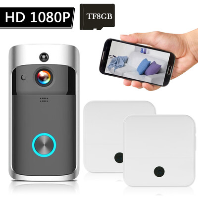 WiFi Smart Wireless Security DoorBell Smart HD 1080P Visual Intercom Recording Video Door Phone Remote Home Monitoring Night Visio
WiFi Smart Wireless Security DoorBell Smart HD 1080P Visual Intercom Recording Video Door Phone Remote Home Monitoring Night Visio