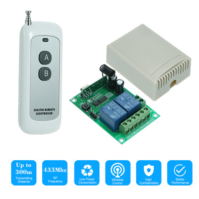 433MHz DC 12V 2CH Universal 10A Relay Wireless Remote Control Switch Receiver Module&2PCS 2 Key RF 433Mhz Transmitter Remote C
433MHz DC 12V 2CH Universal 10A Relay Wireless Remote Control Switch Receiver Module&2PCS 2 Key RF 433Mhz Transmitter Remote C