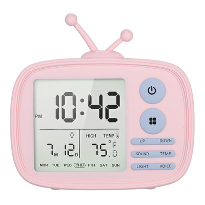 USB Rechargeable TV Alarm Clock Sound-activated Backlight LCD TimeTemperatureDateWeek Display Alarm Clock with 3 Alarms & Snooz
USB Rechargeable TV Alarm Clock Sound-activated Backlight LCD TimeTemperatureDateWeek Display Alarm Clock with 3 Alarms & Snooz