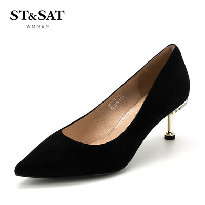 Saturday ST&SAT suede sheepskin elegant simple inlaid brick fashion shallow mouth kitten with single shoes SS91111103 black 34
Saturday ST&SAT suede sheepskin elegant simple inlaid brick fashion shallow mouth kitten with single shoes SS91111103 black 34