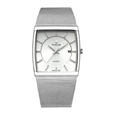 WWOOR Men Watch Square Quartz Stainless Steel Strap Sport Clock Wristwatch 5ATM Waterproof Calendar Fashion Casual Male Watches
WWOOR Men Watch Square Quartz Stainless Steel Strap Sport Clock Wristwatch 5ATM Waterproof Calendar Fashion Casual Male Watches