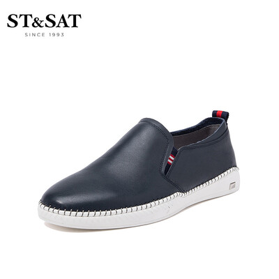 Saturday Mens Shoes ST&SAT Fashion Cow Leather Comfortable&Wearable One-legged Driving Breathable Joker Casual Shoes SS91129802 Blue 38 
Saturday Mens Shoes ST&SAT Fashion Cow Leather Comfortable&Wearable One-legged Driving Breathable Joker Casual Shoes SS91129802 Blue 38