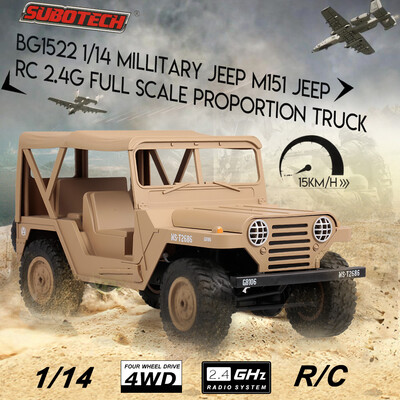 SUBOTECH BG1522 114 Millitary Jeep M151 Jeep RC 24G Full Scale Proportion 4WD 15KMh Millitary Truck Off-road Buggy Car
SUBOTECH BG1522 114 Millitary Jeep M151 Jeep RC 24G Full Scale Proportion 4WD 15KMh Millitary Truck Off-road Buggy Car