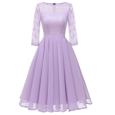 2019 New Women Elengant Lace Dresses O-neck Long Sleeve Bridesmaid Dress Sexy Party Prom Dress
2019 New Women Elengant Lace Dresses O-neck Long Sleeve Bridesmaid Dress Sexy Party Prom Dress