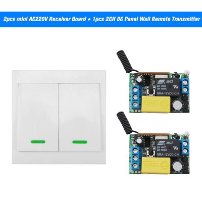 2PCS Wireless Remote Control Switch AC 220V Receiver 433MHz Push Button 2 Gang Wall Light Switch Panel Remote Transmitter with Sti
2PCS Wireless Remote Control Switch AC 220V Receiver 433MHz Push Button 2 Gang Wall Light Switch Panel Remote Transmitter with Sti