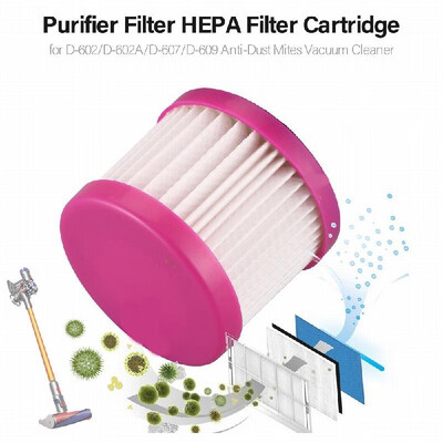 Purifier Filter HEPA Filter Cartridge for D-602D-602AD-607D-609 Anti-Dust Mites Vacuum Cleaner
Purifier Filter HEPA Filter Cartridge for D-602D-602AD-607D-609 Anti-Dust Mites Vacuum Cleaner