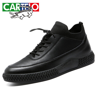 Cartier crocodile CARTELO Korean version of the trend of outdoor mens shoes non-slip breathable leather shoes low to help adjustable elastic band casual shoes men 8237 black 38
Cartier crocodile CARTELO Korean version of the trend of outdoor mens shoes non-slip breathable leather shoes low to help adjustable elastic band casual shoes men 8237 black 38
