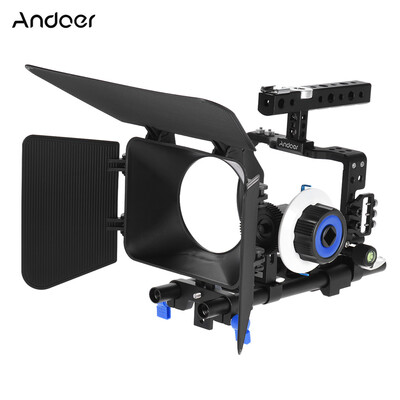 Andoer Professional Video Cage Rig Kit Film Making System w 15mm Rod Follow Focus FF Matte Box for Sony A6000 A6300 A6500 ILDC Mi
Andoer Professional Video Cage Rig Kit Film Making System w 15mm Rod Follow Focus FF Matte Box for Sony A6000 A6300 A6500 ILDC Mi