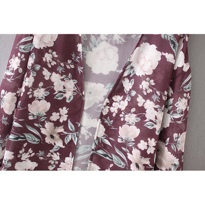 Fashion Women Long Beach Cover Up Chiffon Kimono Floral Print Front Open Loose Long Thin Coat Purple 
Fashion Women Long Beach Cover Up Chiffon Kimono Floral Print Front Open Loose Long Thin Coat Purple