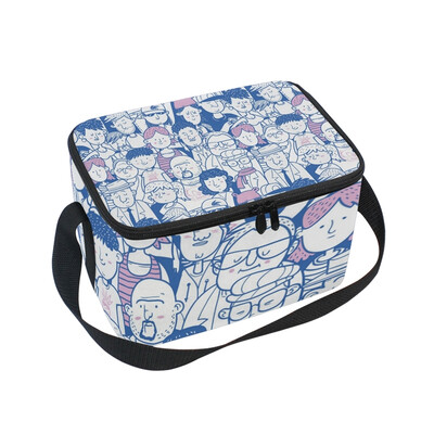 ALAZA Lunch Box Cute People Insulated Lunch Bag Large Cooler Tote Bagfor Men Women