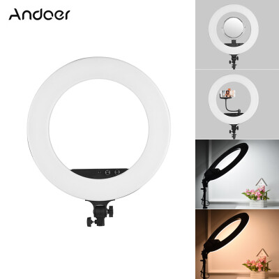 Andoer 18inch LED Video Ring Light Fill-in Lamp Studio Photography Lighting 80W Dimmable 3200K-5800K Bi-color with Mirror Phone
Andoer 18inch LED Video Ring Light Fill-in Lamp Studio Photography Lighting 80W Dimmable 3200K-5800K Bi-color with Mirror Phone