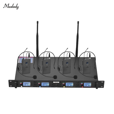 Muslady D4-2 Professional 4-Channel UHF Wireless Microphone System Includes 4 Headset Microphones with Bodypack Transmitters 1 R
Muslady D4-2 Professional 4-Channel UHF Wireless Microphone System Includes 4 Headset Microphones with Bodypack Transmitters 1 R