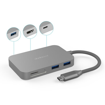 dodocool Aluminum Alloy 7-in-1 USB-C Hub with Type-C Power Delivery 4K Video HD Output SDTF Card Reader&3 SuperSpeed USB 30
dodocool Aluminum Alloy 7-in-1 USB-C Hub with Type-C Power Delivery 4K Video HD Output SDTF Card Reader&3 SuperSpeed USB 30